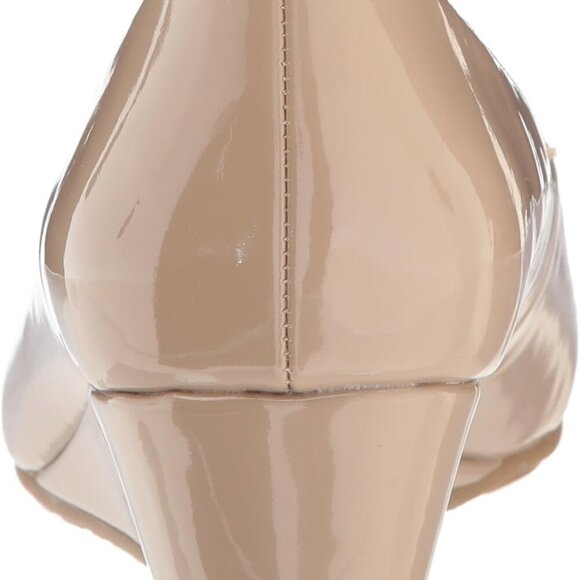 Women's Patent Leather Pump 10 Slip-On Peep-Toe Wedge Heel Comfortable - Picture 3 of 8